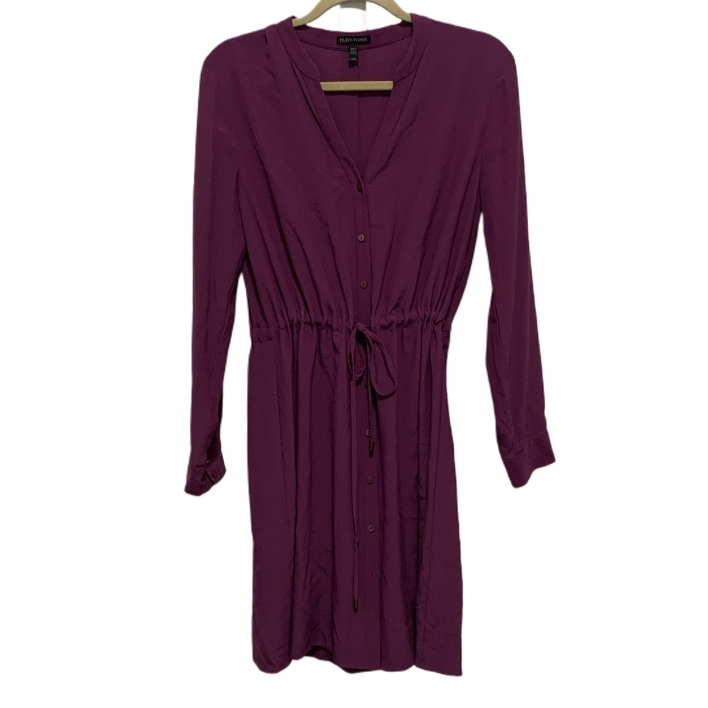 Eileen Fisher Plum Long Sleeve Dress